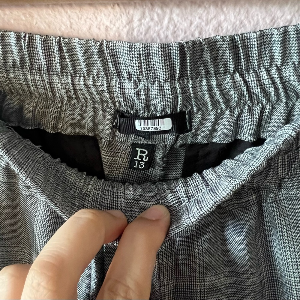 R13 Womens Baggy Long Short Grey Plaid  Wool Blend Size Large - Picture 12 of 12